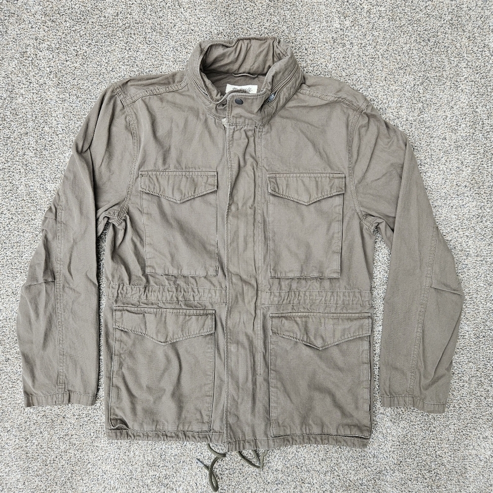 Madewell Mens Field Hooded Military Jacket Utility Coat Green Size M L2084